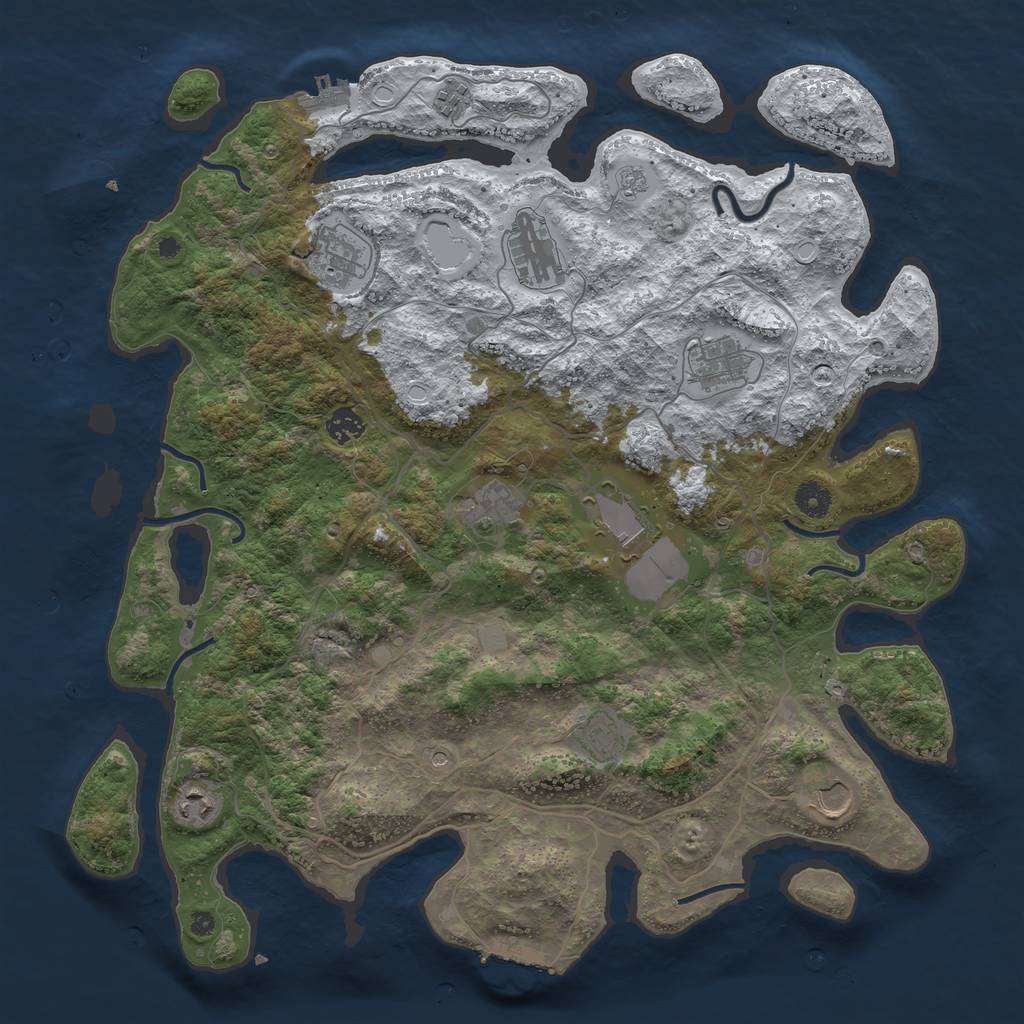 Rust Map: Procedural Map, Size: 4250, Seed: 2011603, 19 Monuments
