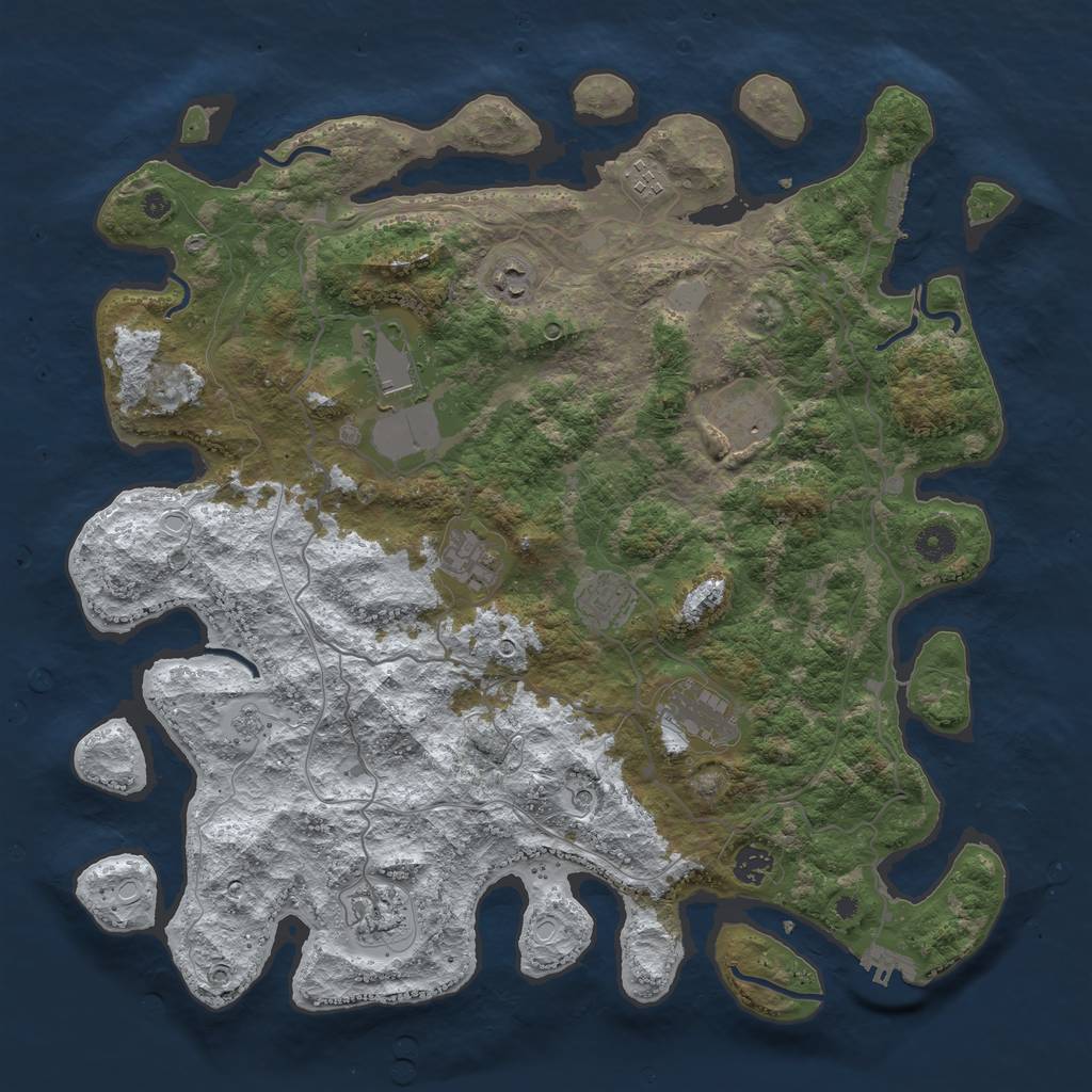 Rust Map: Procedural Map, Size: 4250, Seed: 2740581, 18 Monuments