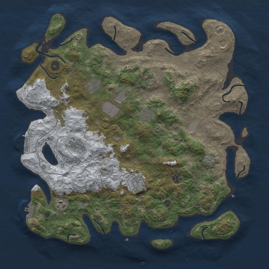 Rust Map: Procedural Map, Size: 4250, Seed: 72921, 19 Monuments