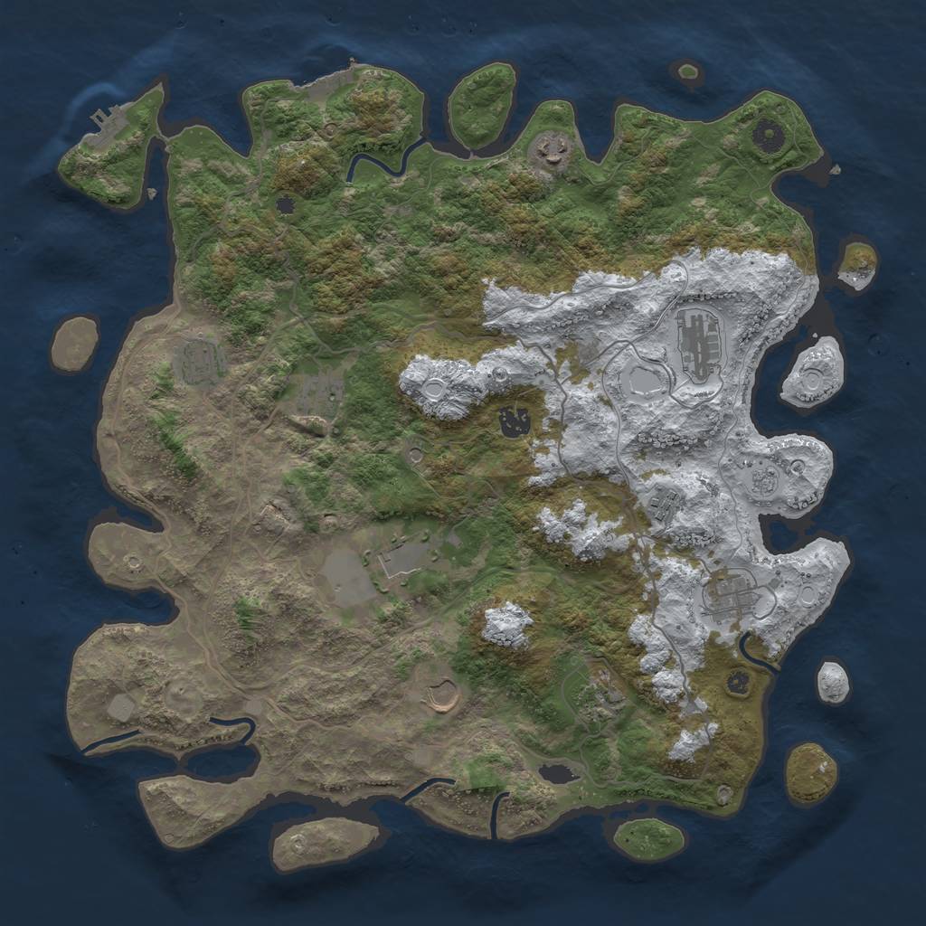 Rust Map: Procedural Map, Size: 4250, Seed: 1628703, 19 Monuments