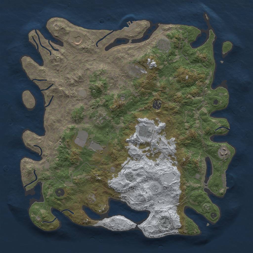 Rust Map: Procedural Map, Size: 4250, Seed: 2719134, 18 Monuments