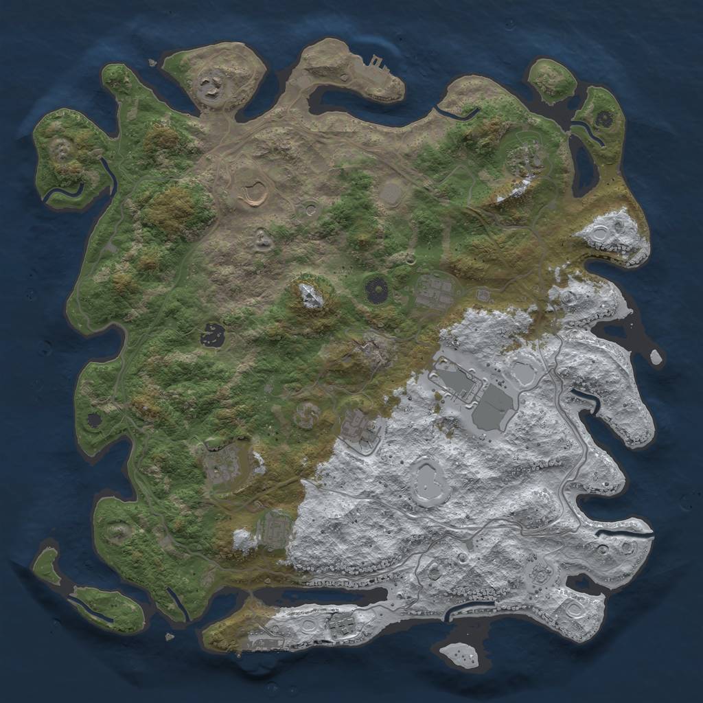 Rust Map: Procedural Map, Size: 4250, Seed: 6456085, 19 Monuments
