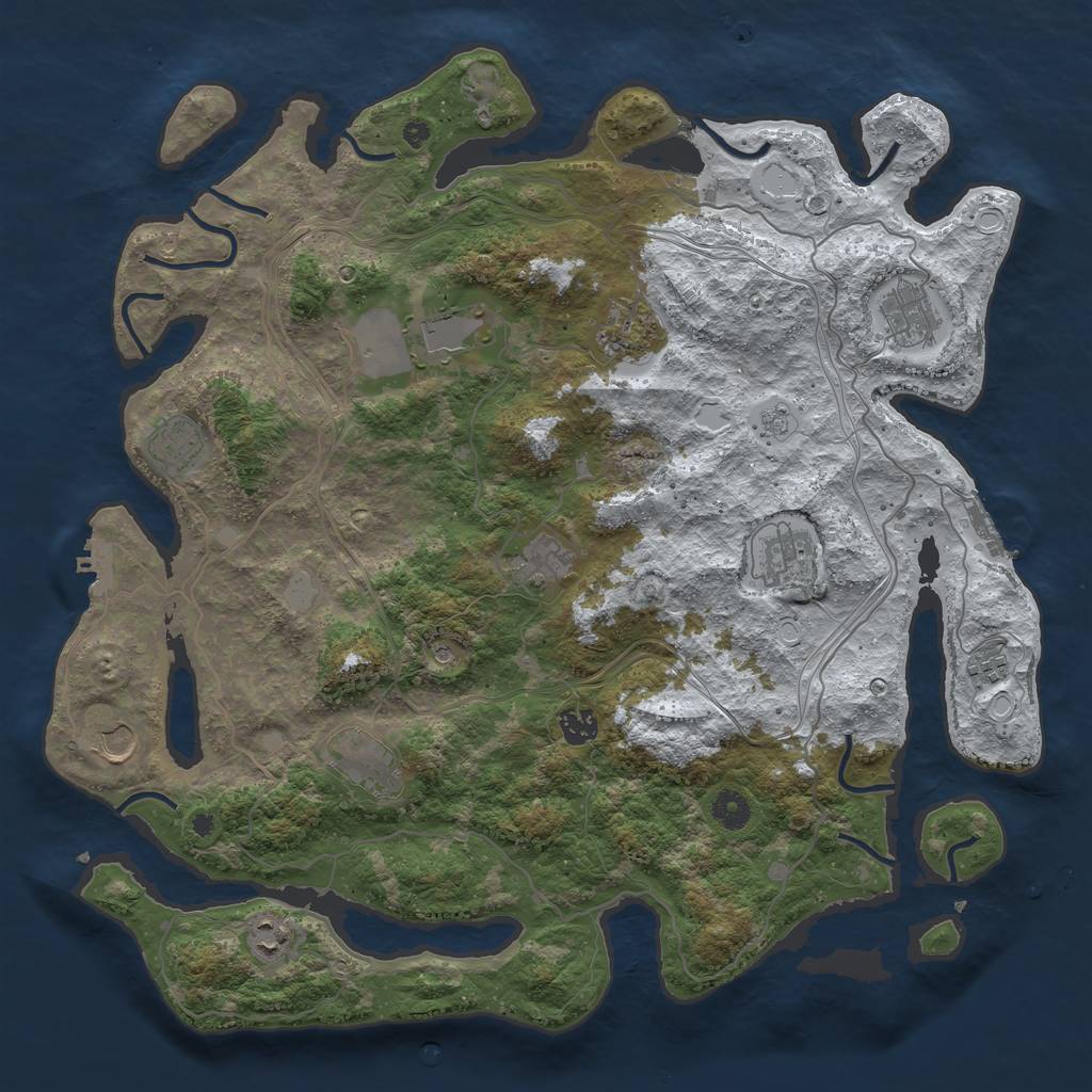 Rust Map: Procedural Map, Size: 4250, Seed: 328953, 20 Monuments