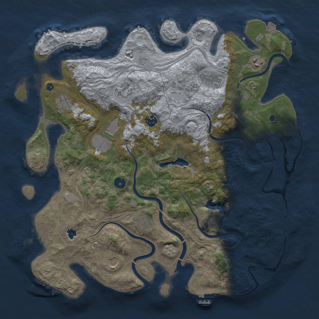 Rust Map: Procedural Map, Size: 4250, Seed: 668396, 15 Monuments