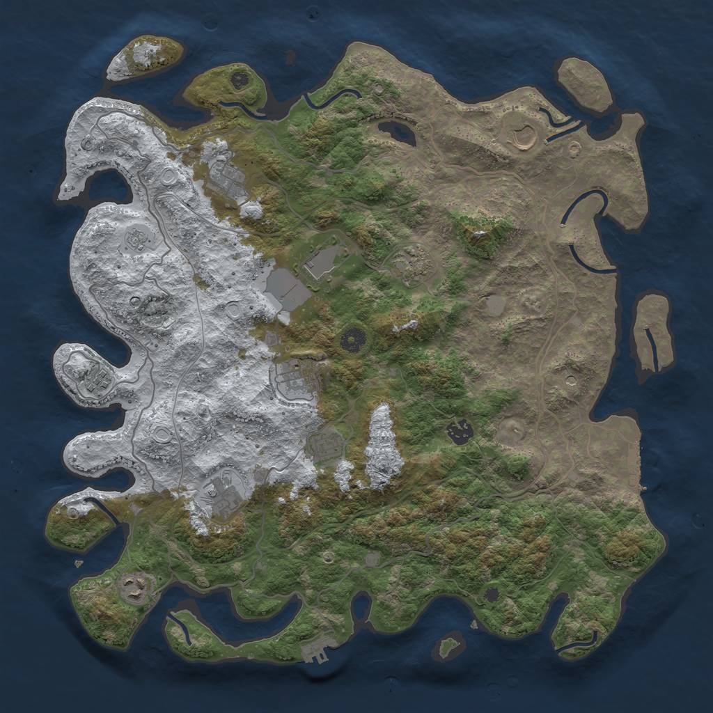 Rust Map: Procedural Map, Size: 4250, Seed: 3572122, 19 Monuments