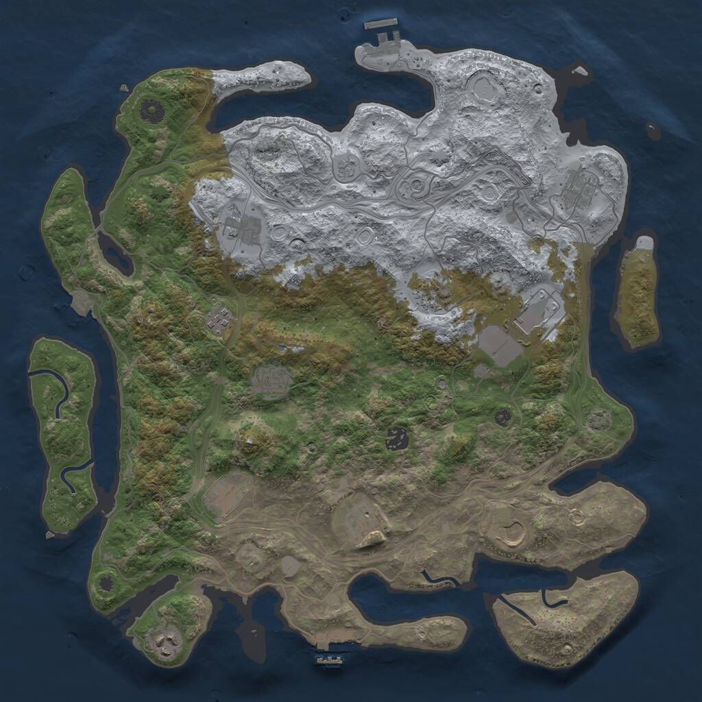 Rust Map: Procedural Map, Size: 4250, Seed: 843301, 17 Monuments