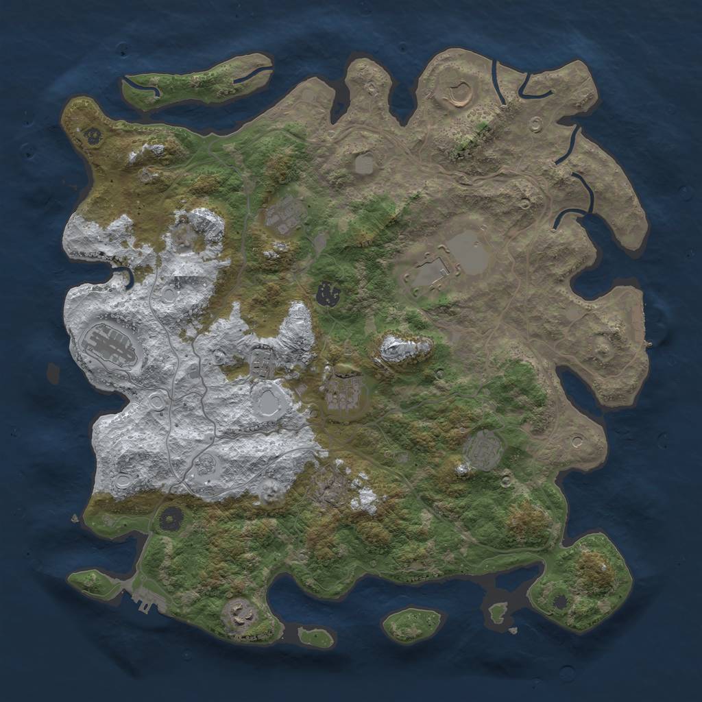 Rust Map: Procedural Map, Size: 4250, Seed: 2818396, 18 Monuments