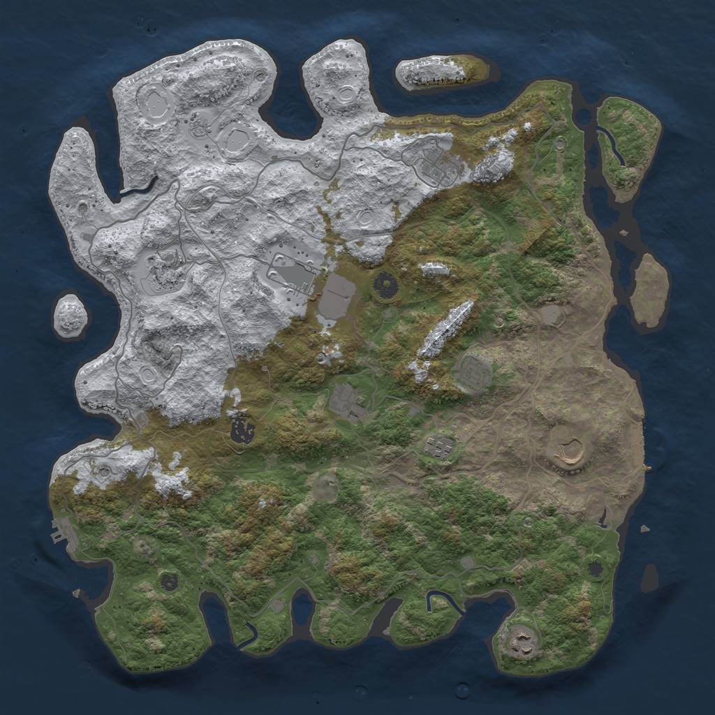 Rust Map: Procedural Map, Size: 4250, Seed: 2688345, 18 Monuments