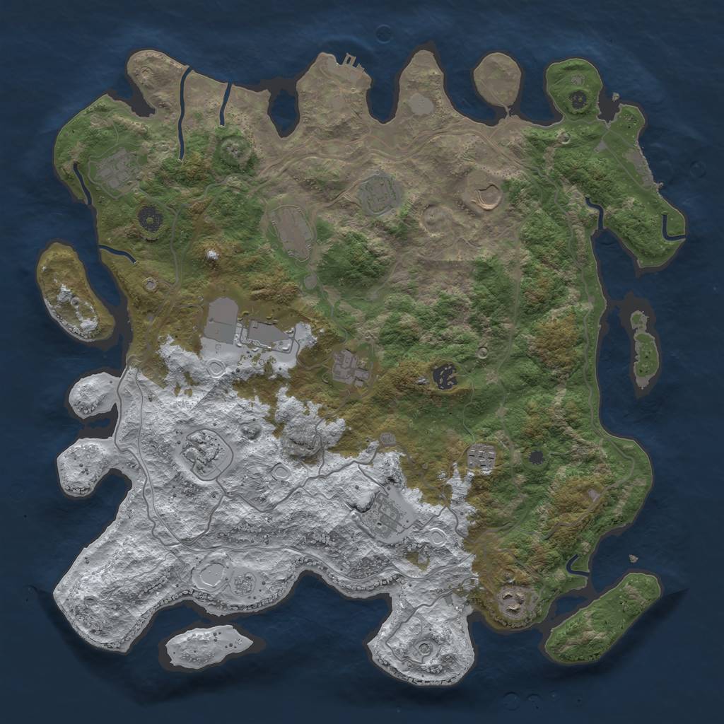 Rust Map: Procedural Map, Size: 4250, Seed: 1159533, 20 Monuments