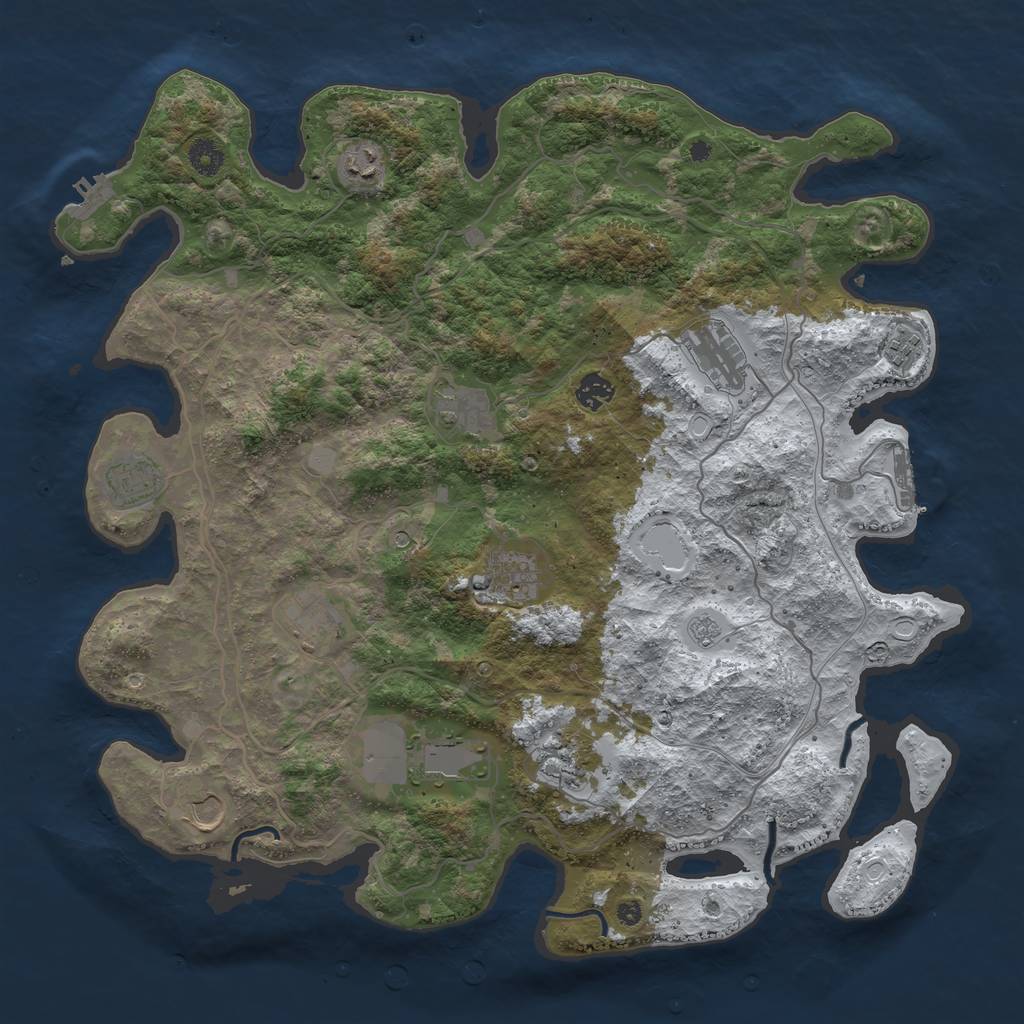Rust Map: Procedural Map, Size: 4250, Seed: 686512, 20 Monuments