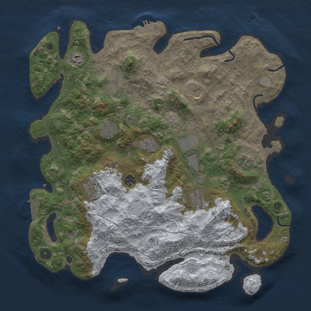 Rust Map: Procedural Map, Size: 4250, Seed: 3270552, 20 Monuments