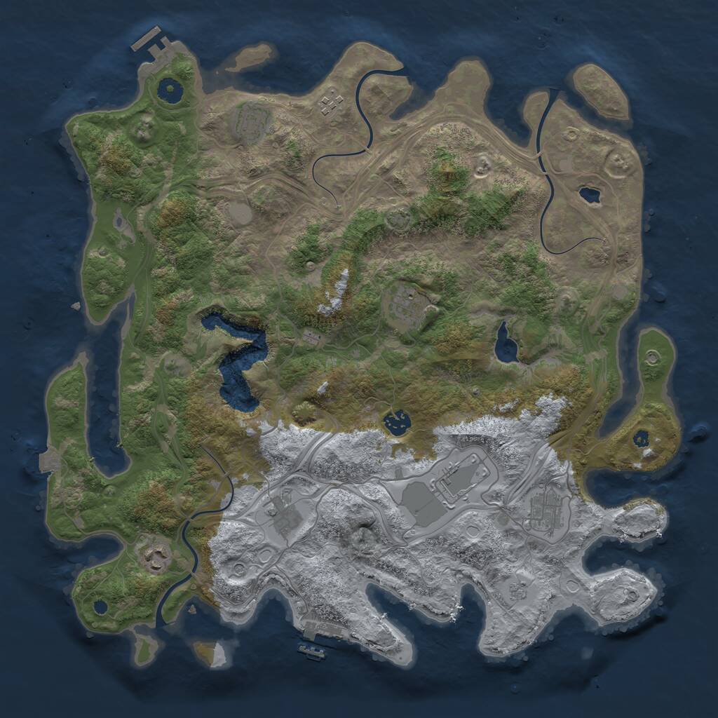 Rust Map: Procedural Map, Size: 4250, Seed: 1743850, 14 Monuments