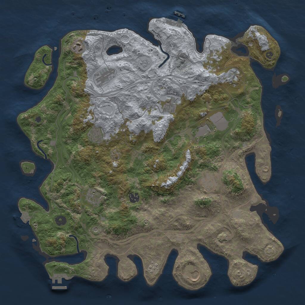 Rust Map: Procedural Map, Size: 4250, Seed: 5227624, 17 Monuments