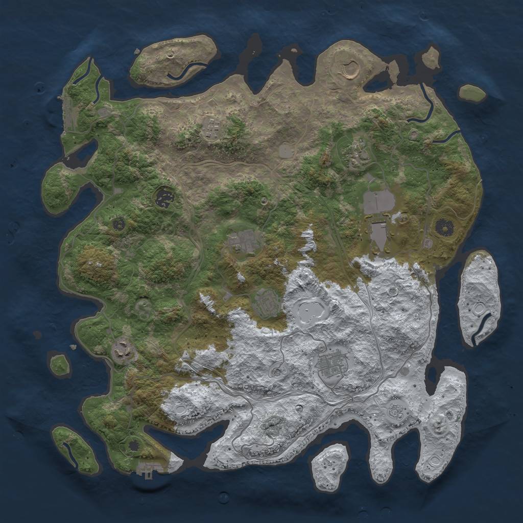 Rust Map: Procedural Map, Size: 4250, Seed: 1346081, 18 Monuments
