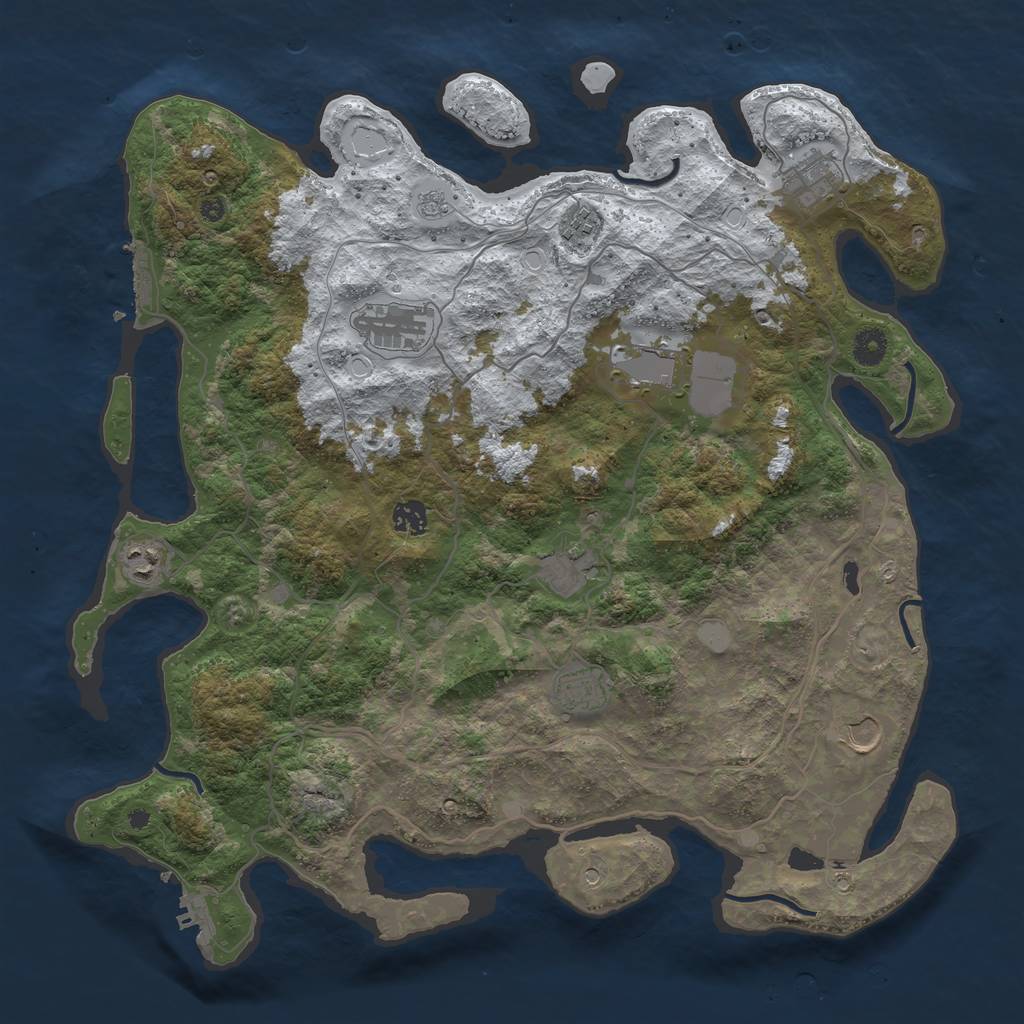 Rust Map: Procedural Map, Size: 4250, Seed: 4683240, 18 Monuments