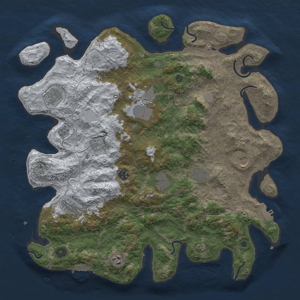 Rust Map: Procedural Map, Size: 4250, Seed: 2824762, 19 Monuments