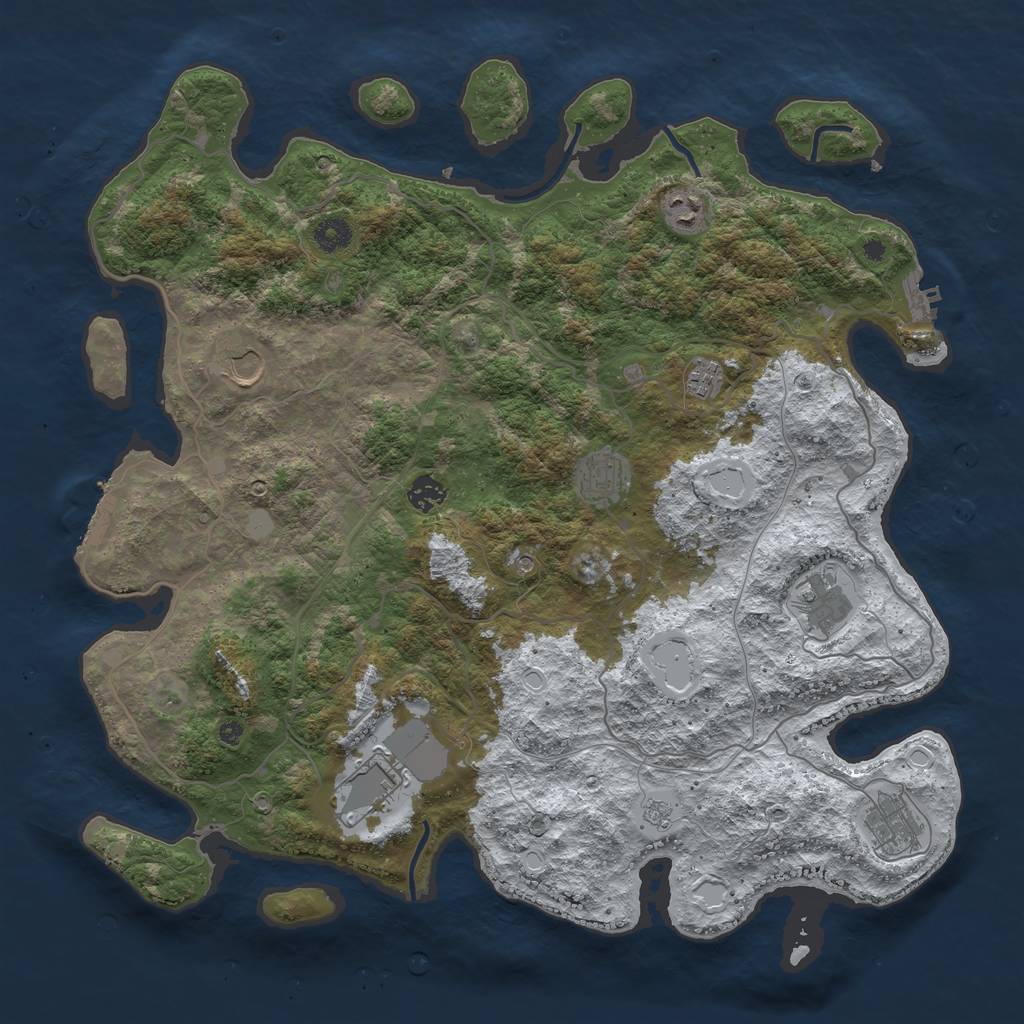 Rust Map: Procedural Map, Size: 4250, Seed: 4892784, 17 Monuments