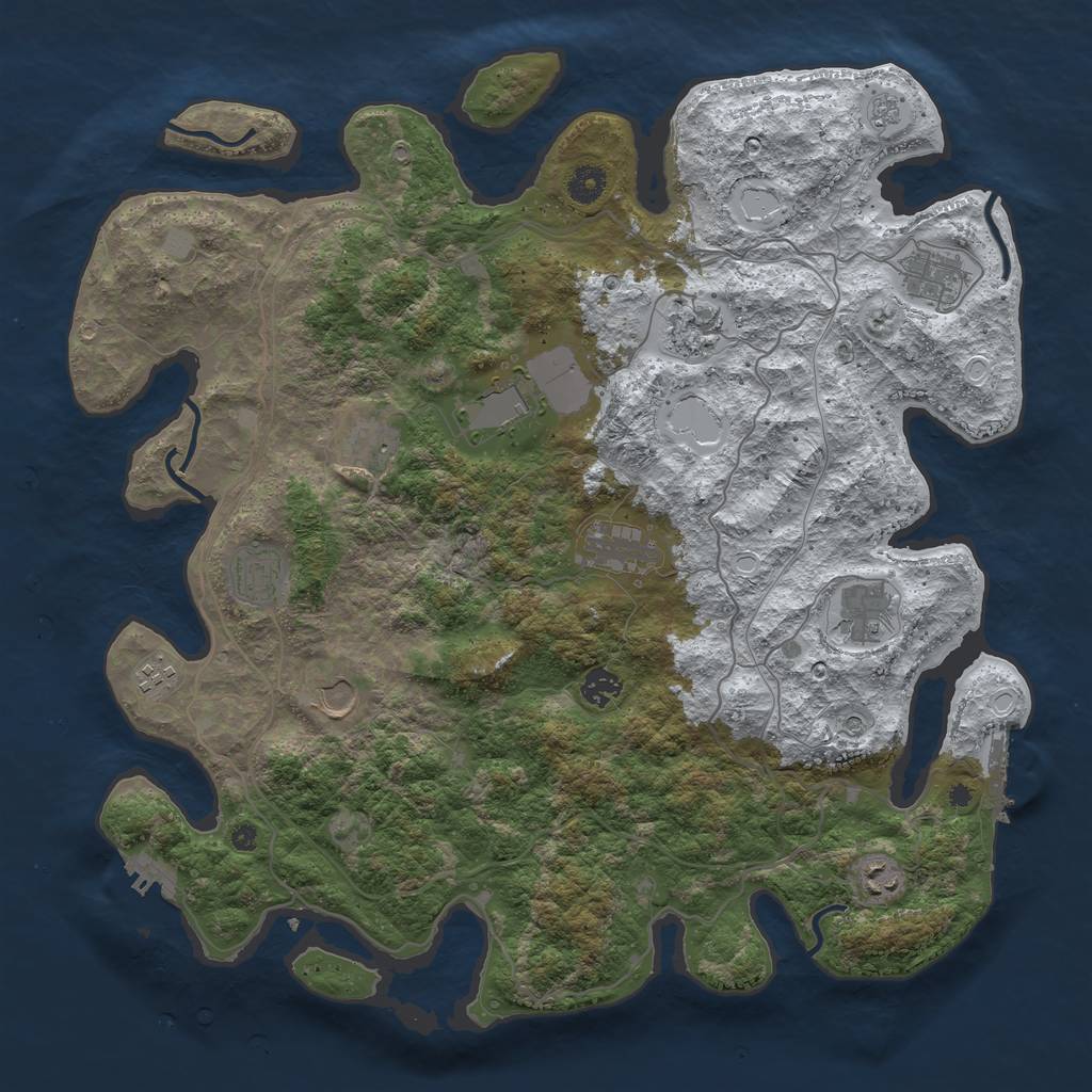 Rust Map: Procedural Map, Size: 4250, Seed: 1014264, 20 Monuments