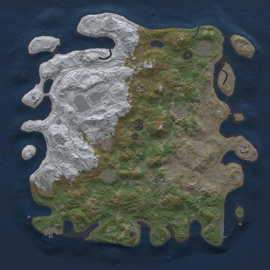 Rust Map: Procedural Map, Size: 4250, Seed: 3991775, 20 Monuments