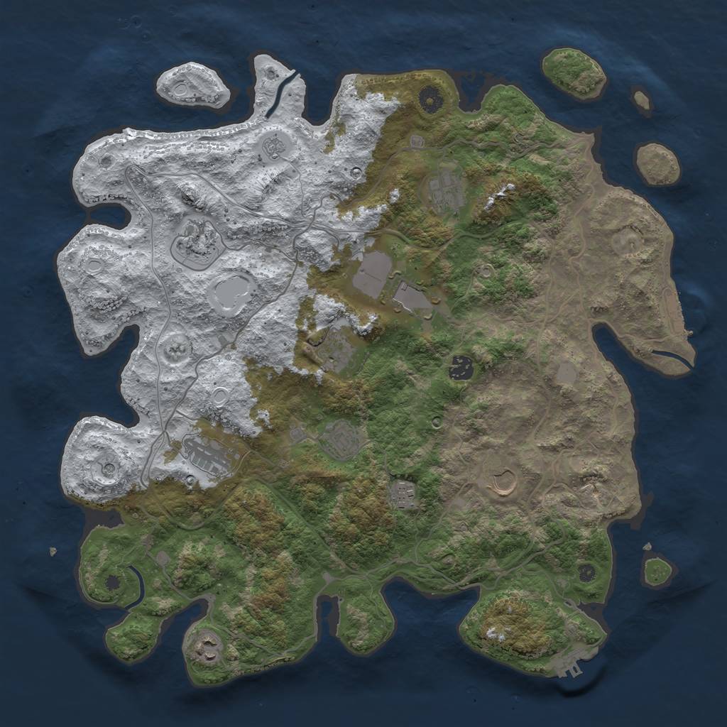Rust Map: Procedural Map, Size: 4250, Seed: 1857717, 19 Monuments