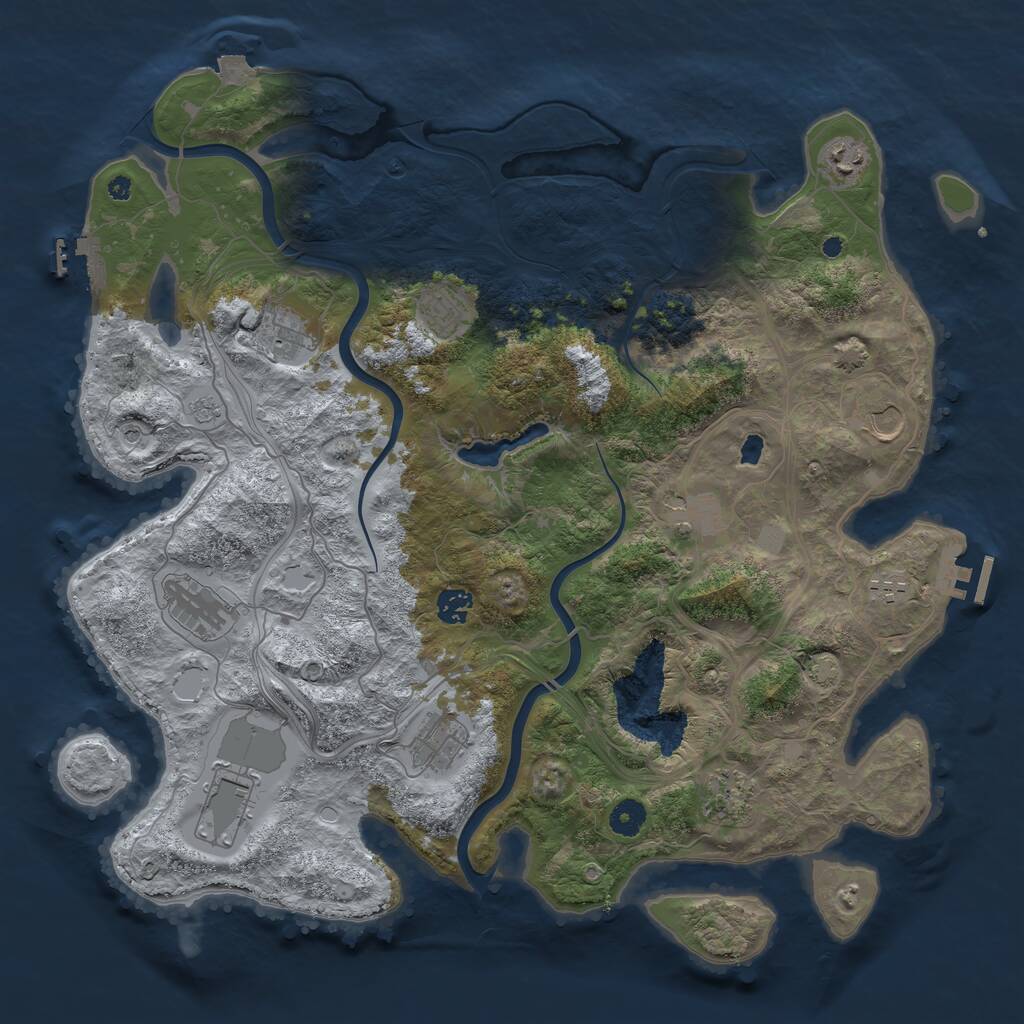 Rust Map: Procedural Map, Size: 4250, Seed: 4791020, 17 Monuments