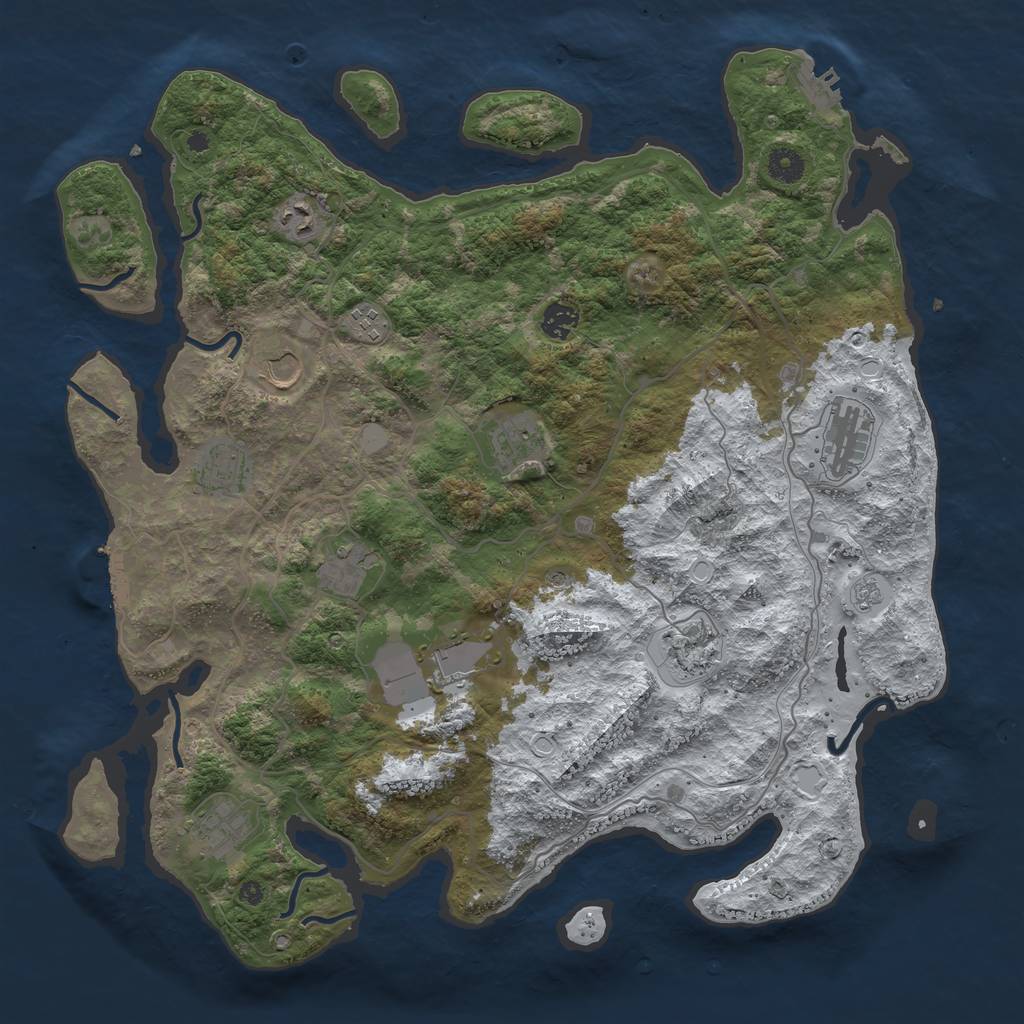 Rust Map: Procedural Map, Size: 4250, Seed: 1106822, 20 Monuments