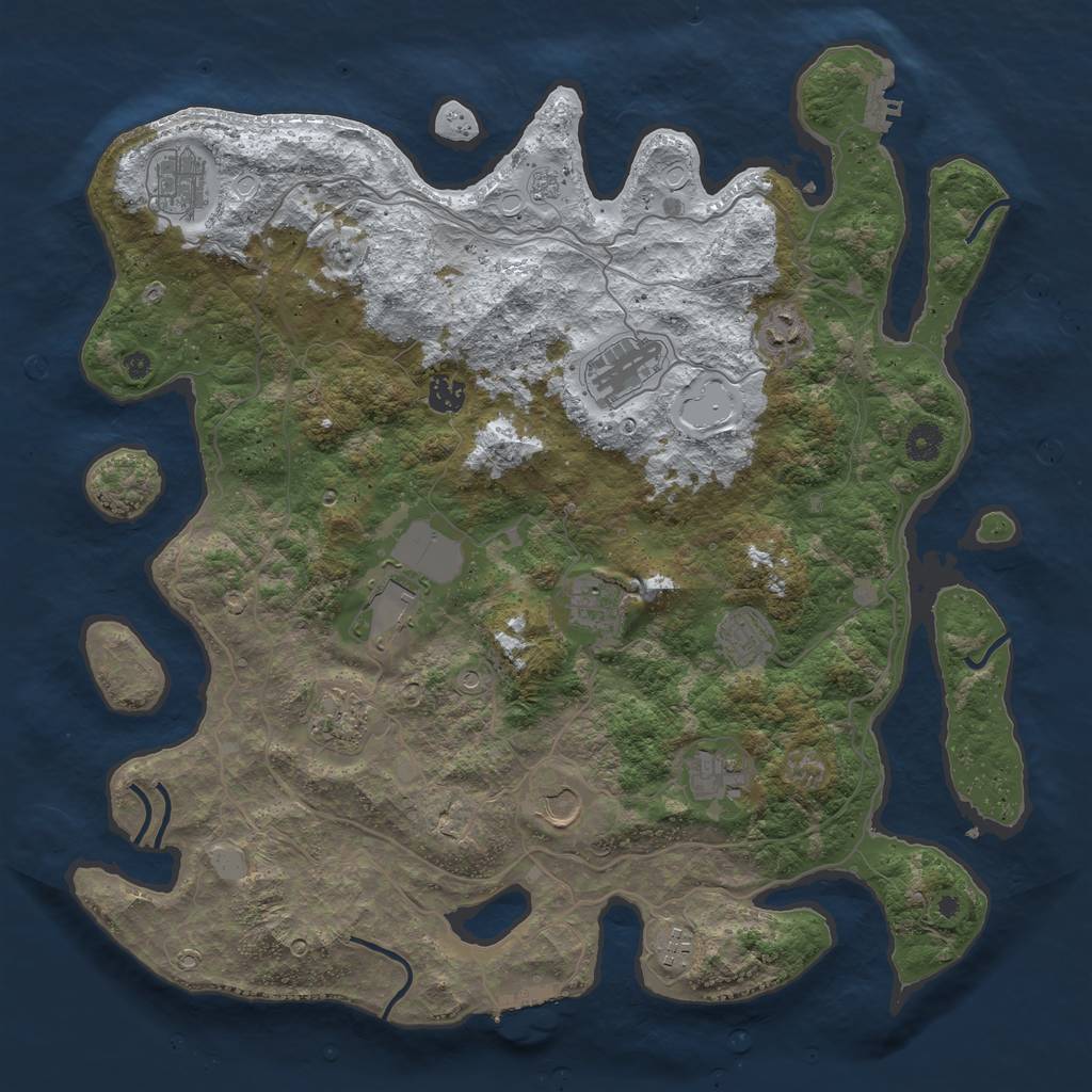 Rust Map: Procedural Map, Size: 4250, Seed: 5581389, 20 Monuments