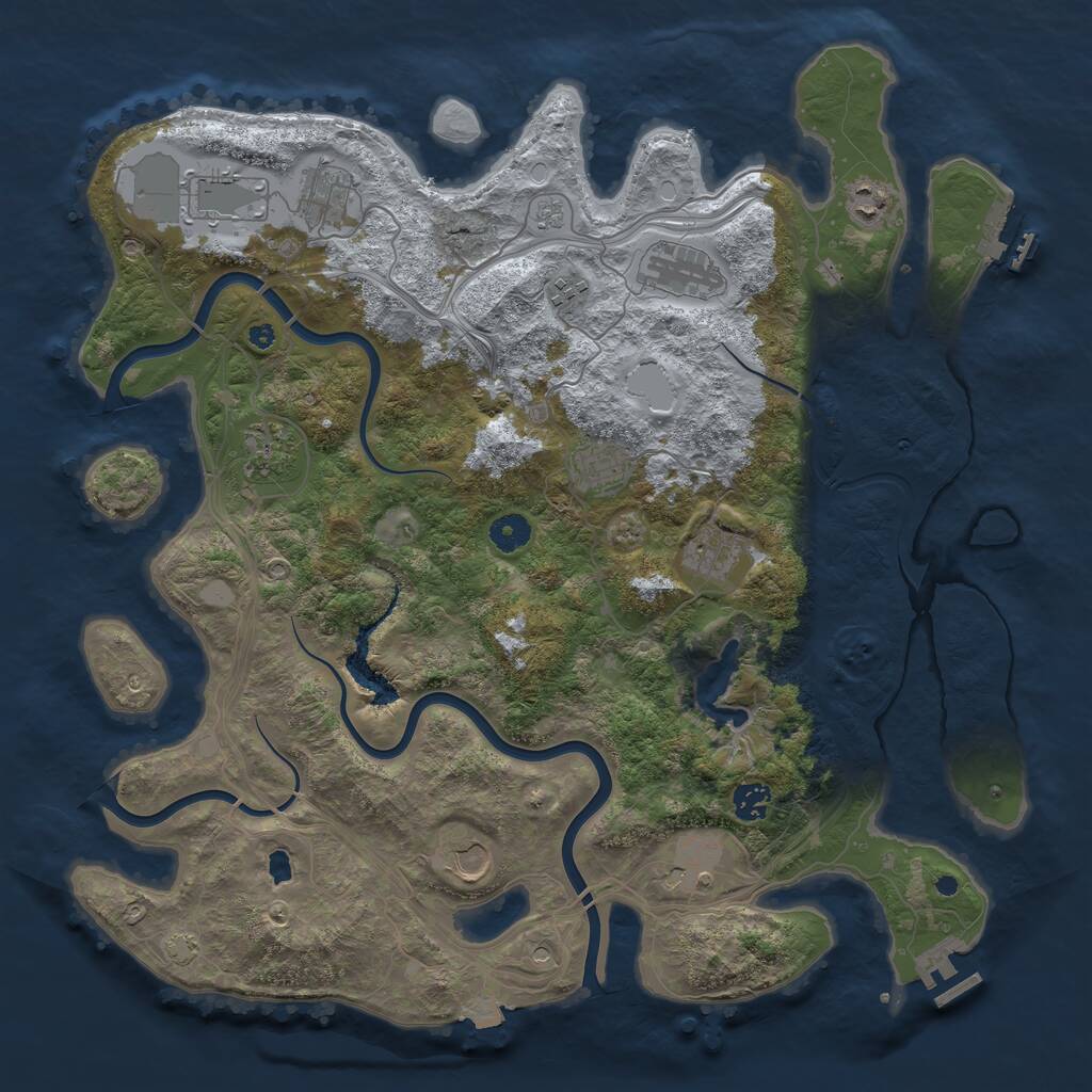 Rust Map: Procedural Map, Size: 4250, Seed: 5581389, 17 Monuments
