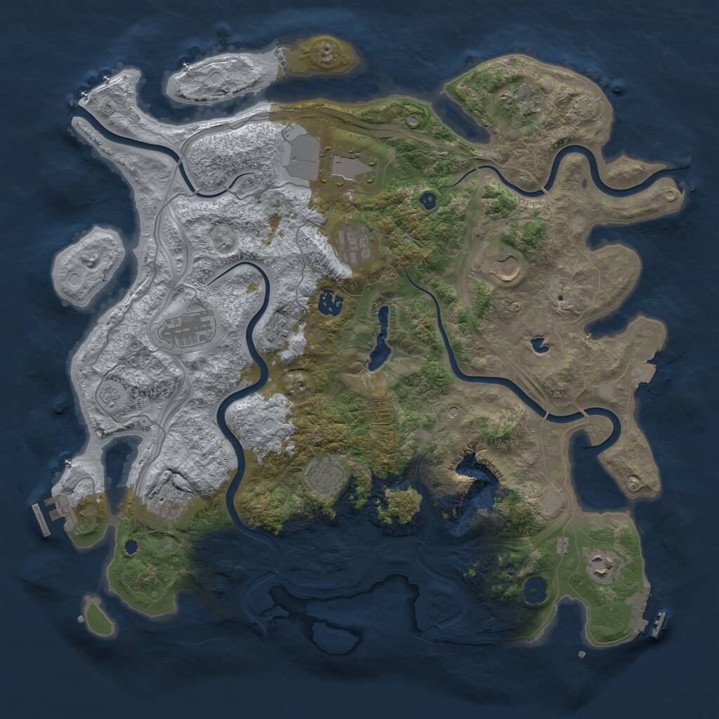 Rust Map: Procedural Map, Size: 4250, Seed: 5030807, 16 Monuments