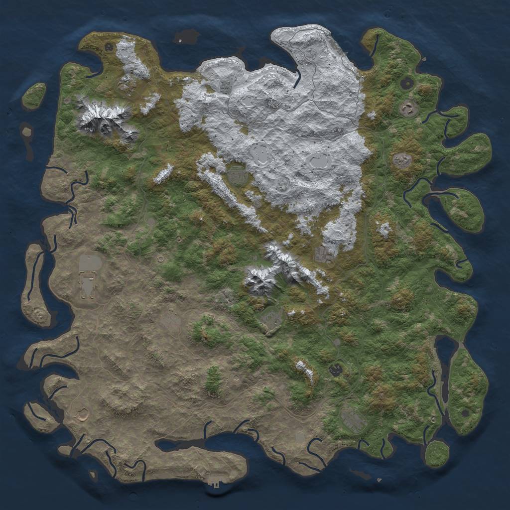 Rust Map: Procedural Map, Size: 6000, Seed: 183549285, 20 Monuments