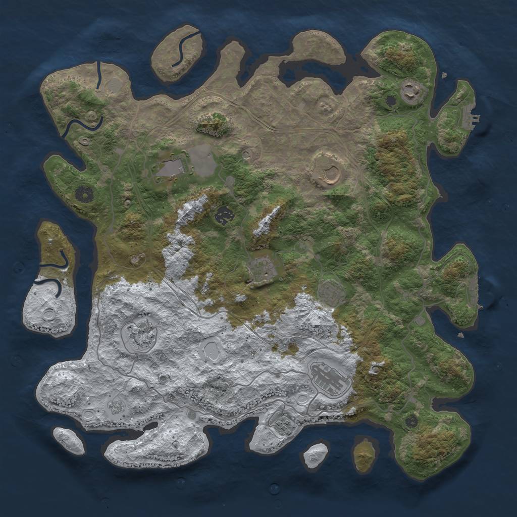 Rust Map: Procedural Map, Size: 4250, Seed: 6435039, 18 Monuments
