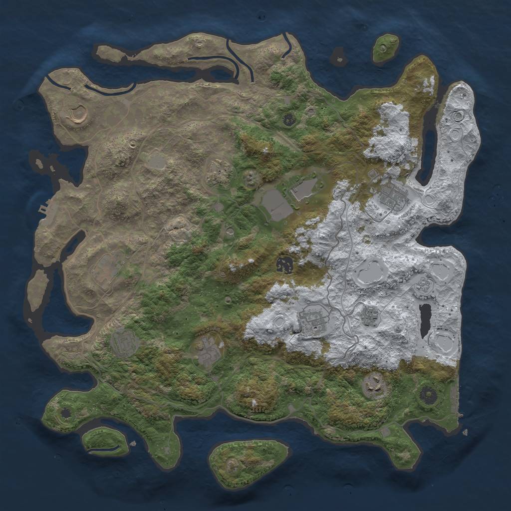 Rust Map: Procedural Map, Size: 4250, Seed: 140173, 20 Monuments
