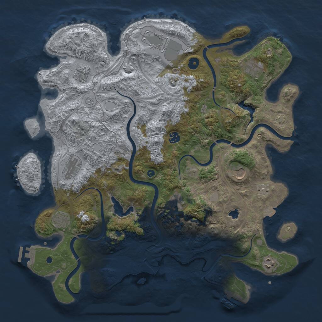 Rust Map: Procedural Map, Size: 4250, Seed: 5770389, 16 Monuments
