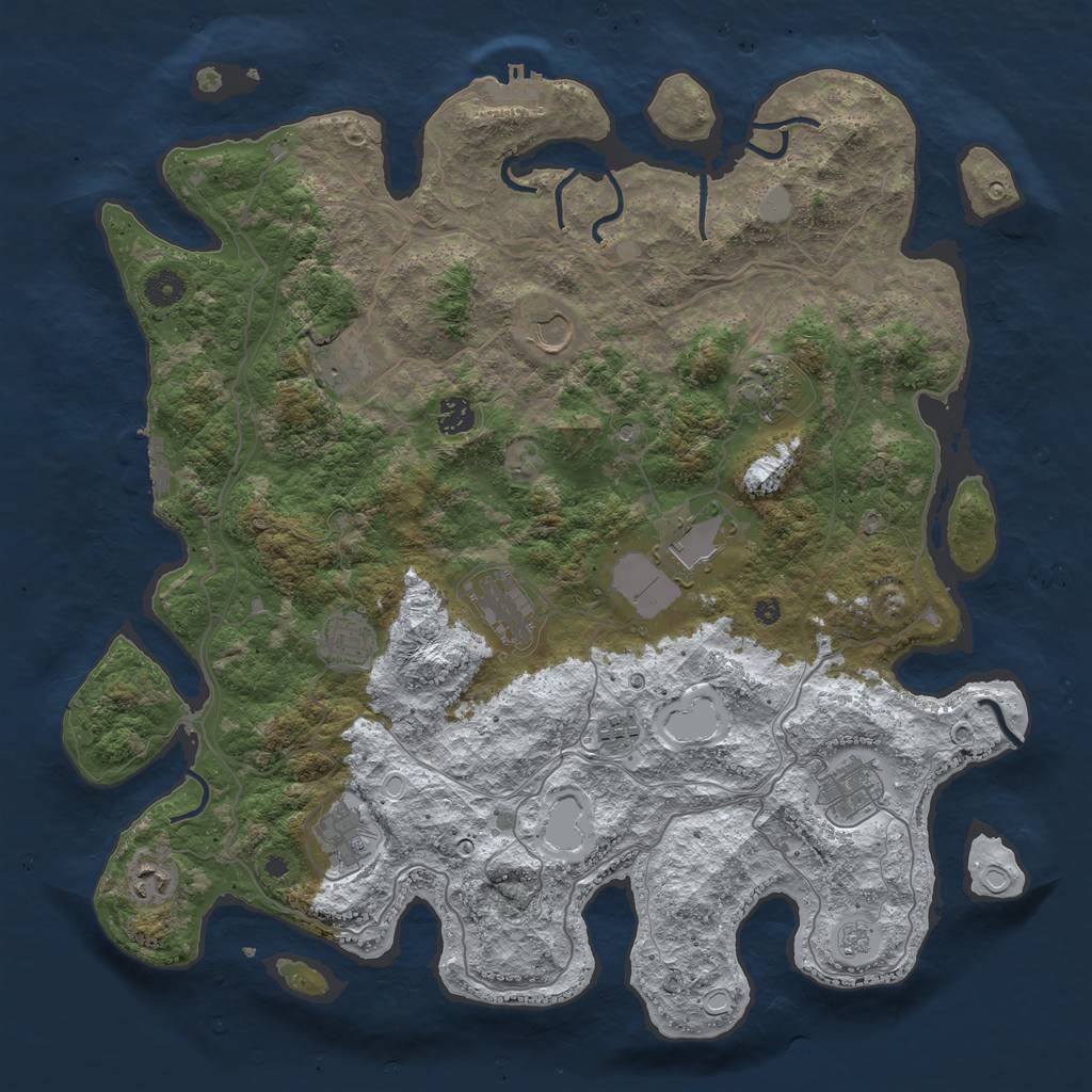 Rust Map: Procedural Map, Size: 4250, Seed: 5994316, 20 Monuments