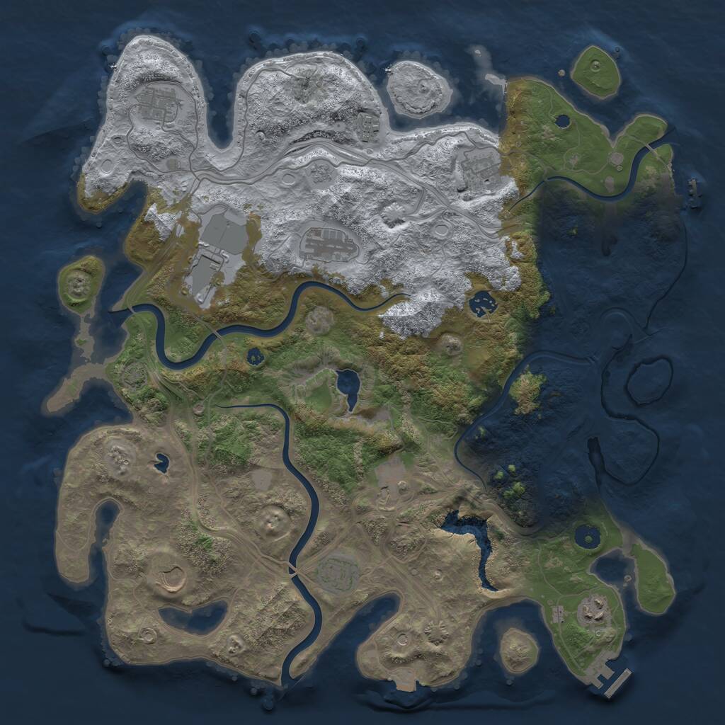 Rust Map: Procedural Map, Size: 4250, Seed: 3509317, 16 Monuments