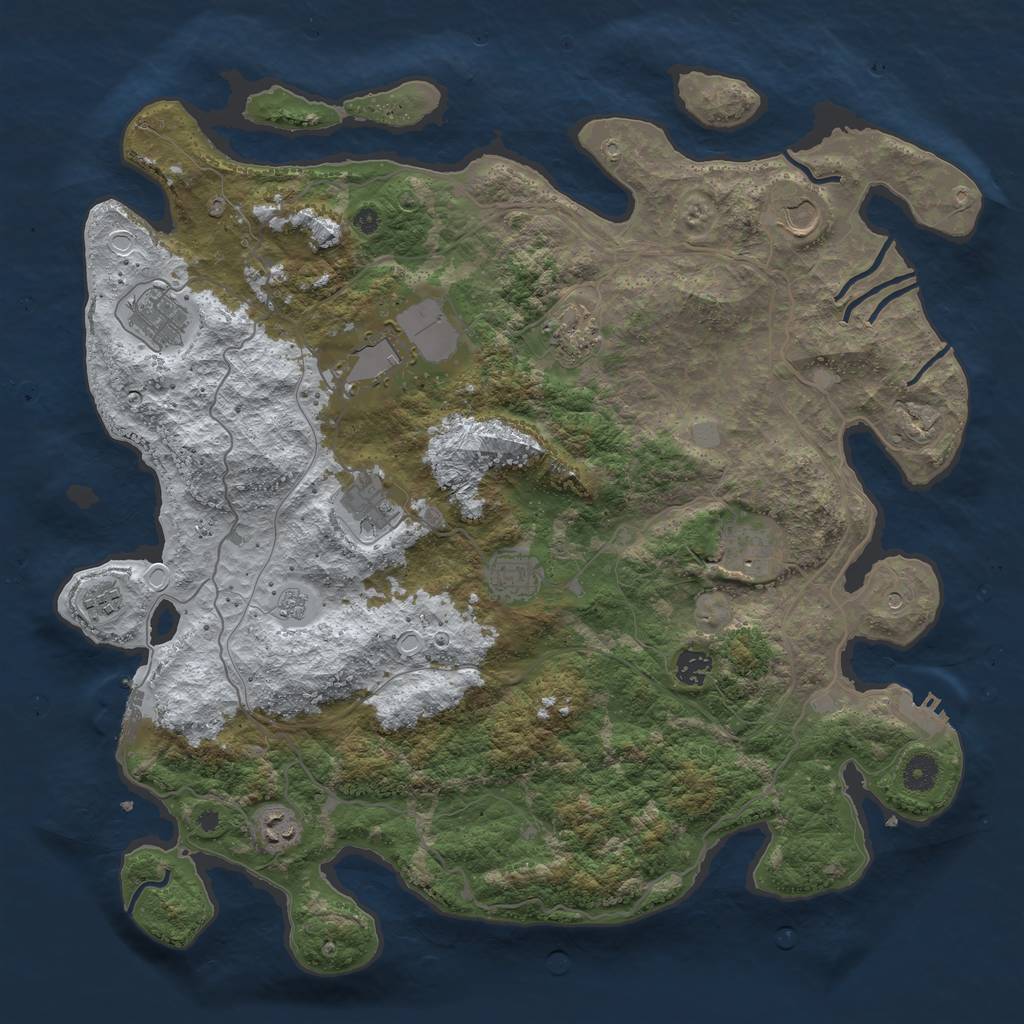Rust Map: Procedural Map, Size: 4250, Seed: 775147, 19 Monuments