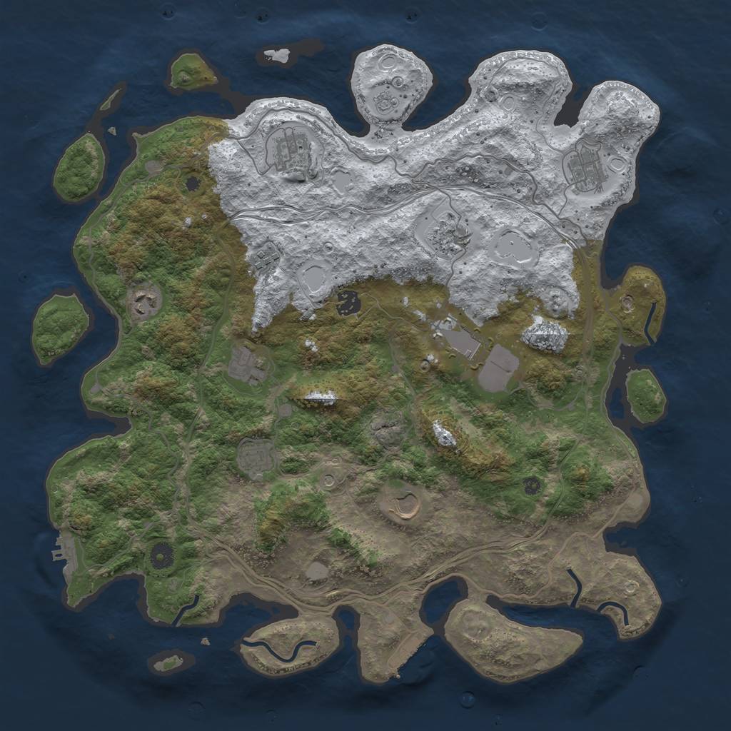 Rust Map: Procedural Map, Size: 4250, Seed: 1181158, 19 Monuments
