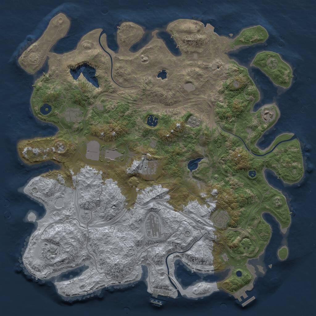 Rust Map: Procedural Map, Size: 4250, Seed: 918284, 15 Monuments