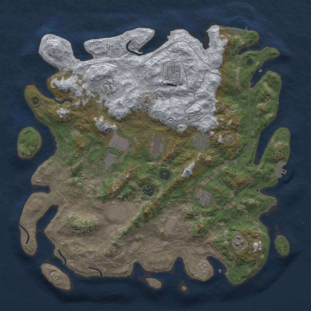 Rust Map: Procedural Map, Size: 4250, Seed: 1083516, 19 Monuments