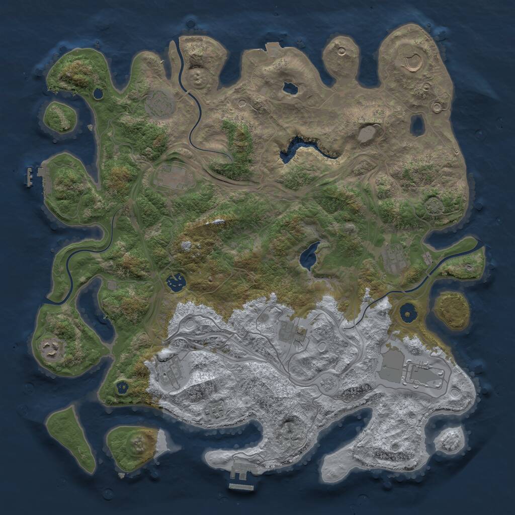Rust Map: Procedural Map, Size: 4250, Seed: 4814172, 16 Monuments