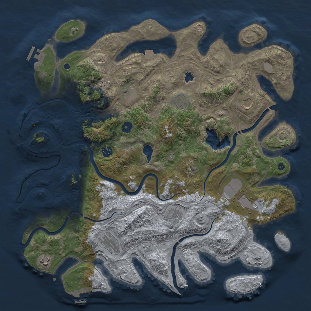 Rust Map: Procedural Map, Size: 4250, Seed: 3035052, 16 Monuments