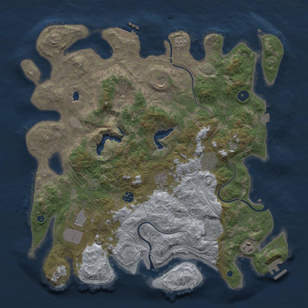 Rust Map: Procedural Map, Size: 4250, Seed: 2968630, 13 Monuments
