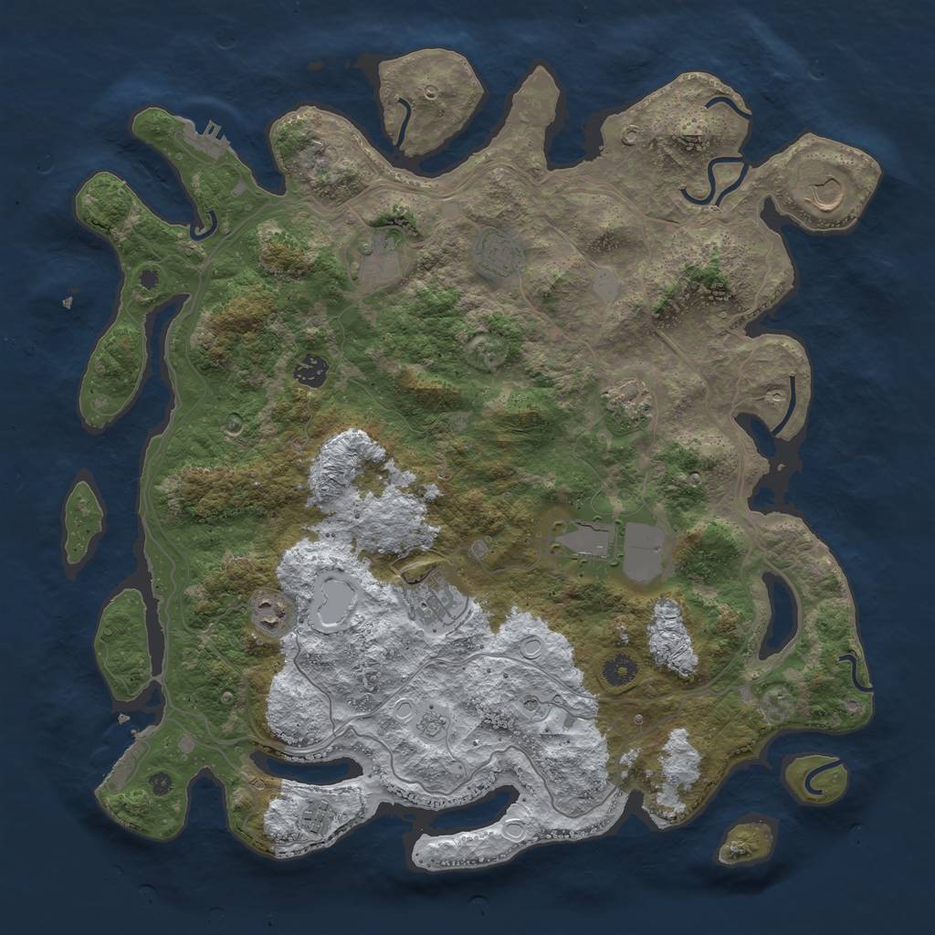 Rust Map: Procedural Map, Size: 4250, Seed: 889746, 18 Monuments