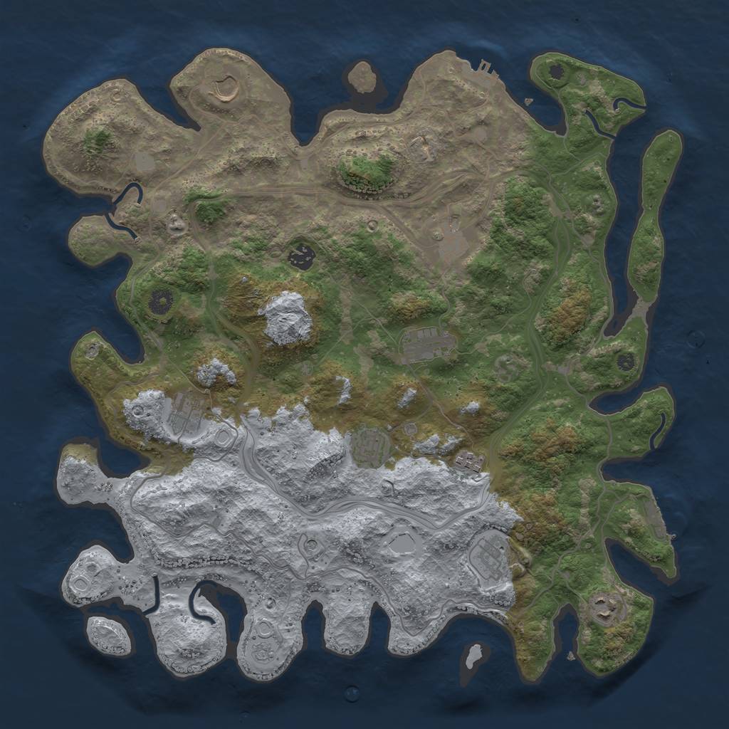 Rust Map: Procedural Map, Size: 4250, Seed: 5825031, 18 Monuments