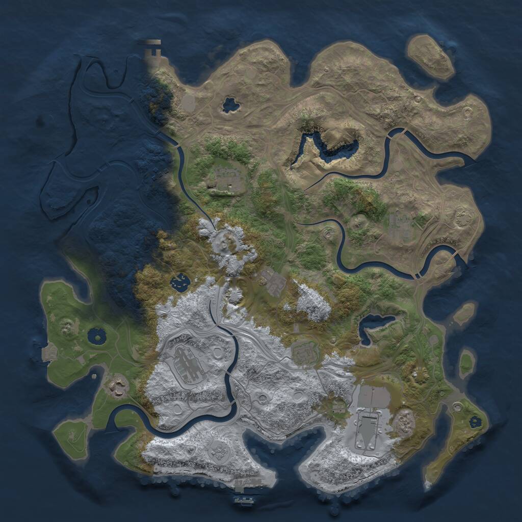 Rust Map: Procedural Map, Size: 4250, Seed: 3767271, 15 Monuments