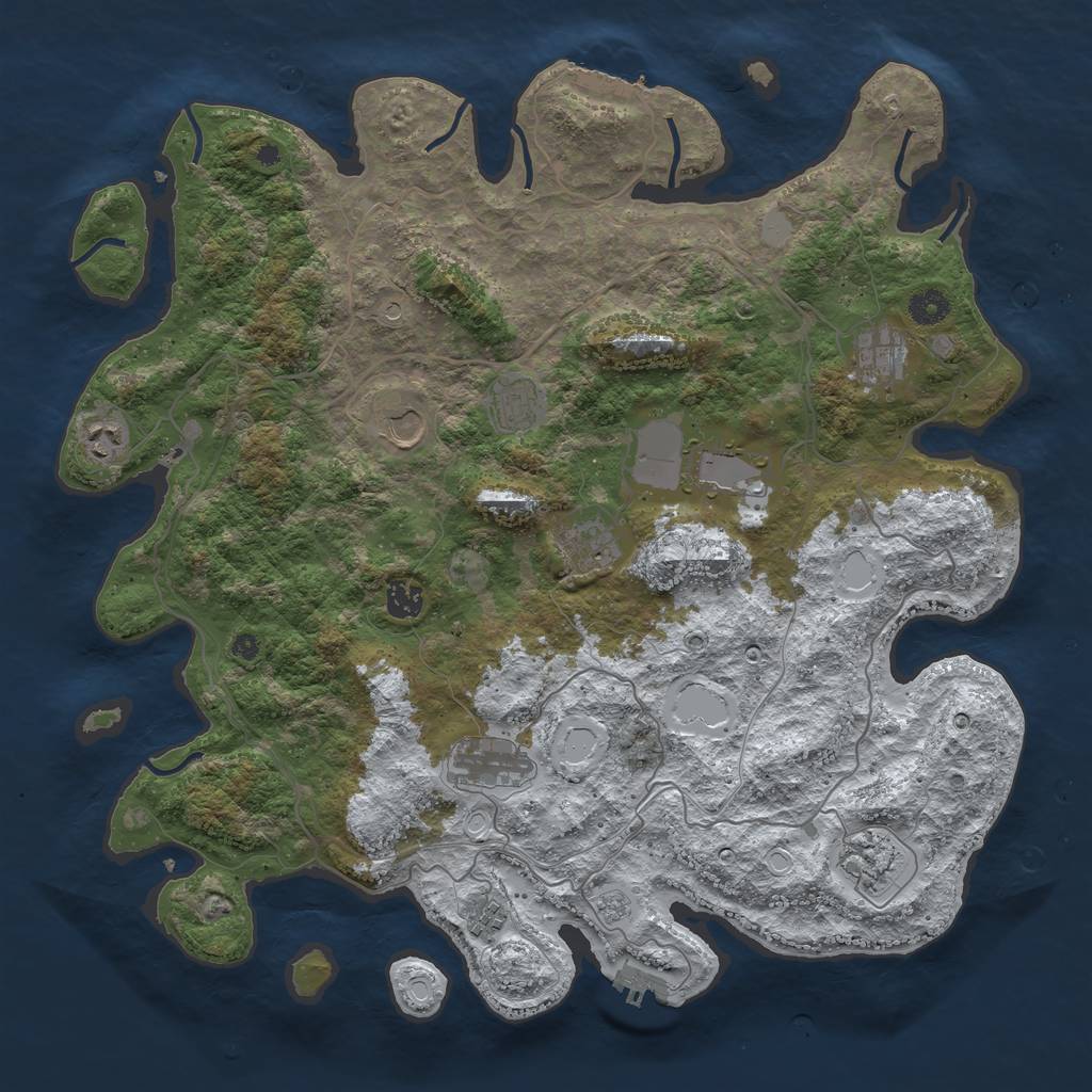 Rust Map: Procedural Map, Size: 4250, Seed: 3905408, 19 Monuments