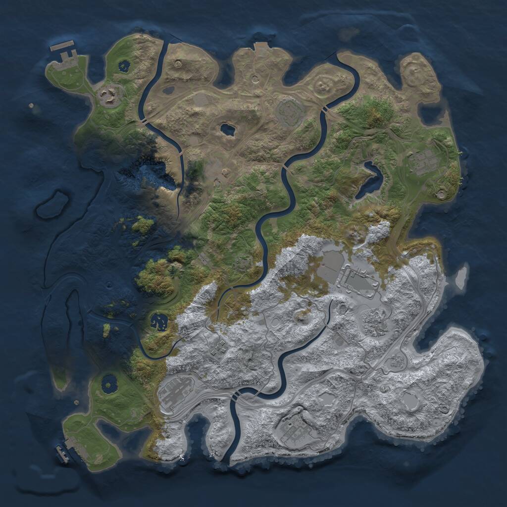 Rust Map: Procedural Map, Size: 4250, Seed: 4287109, 16 Monuments