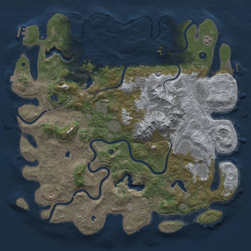 Rust Map: Procedural Map, Size: 5000, Seed: 118916188, 15 Monuments