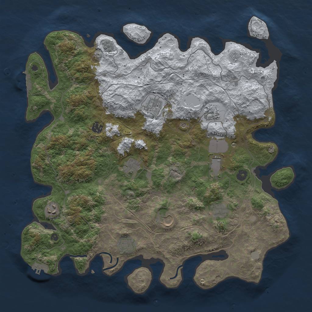 Rust Map: Procedural Map, Size: 4250, Seed: 4030023, 19 Monuments