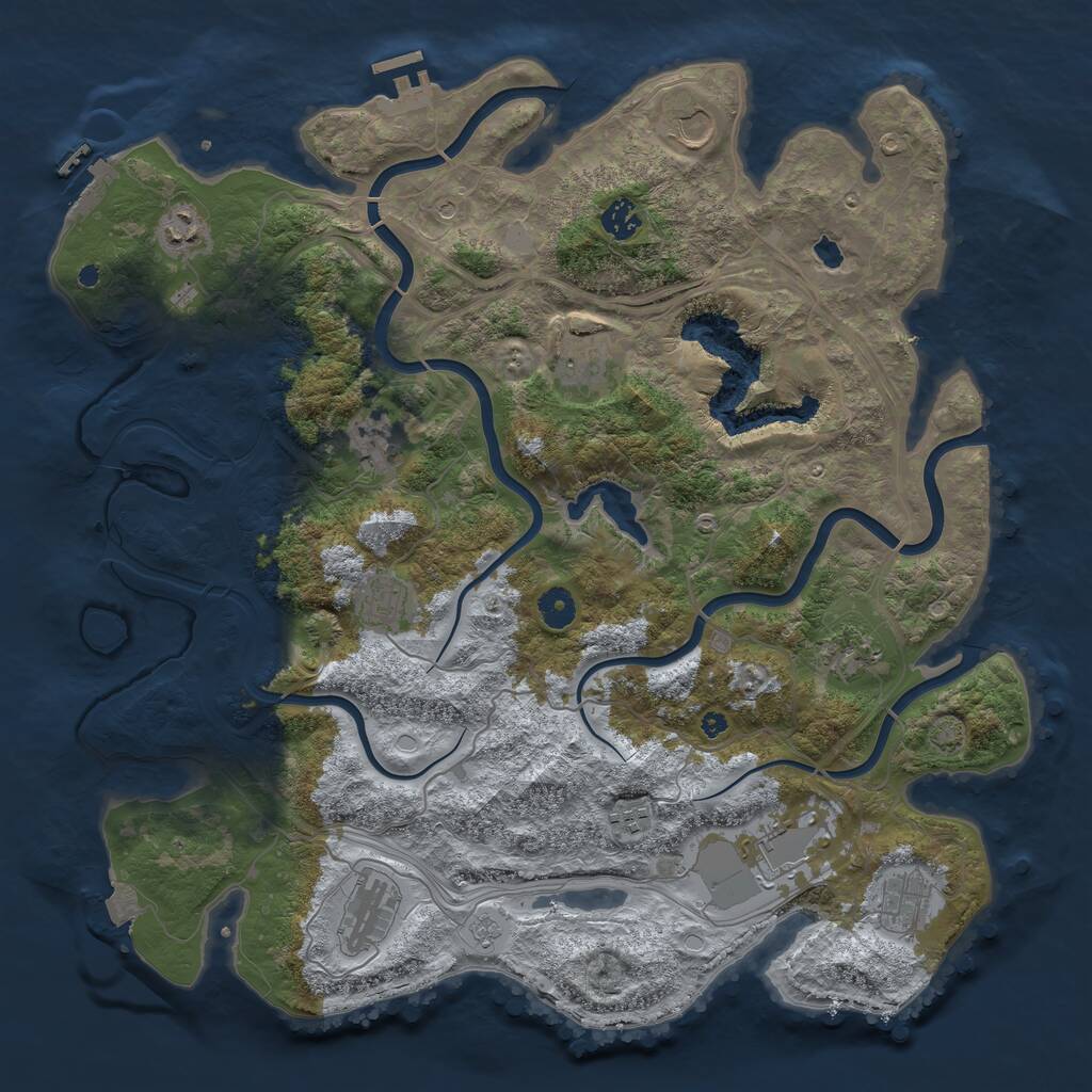 Rust Map: Procedural Map, Size: 4250, Seed: 6089818, 17 Monuments
